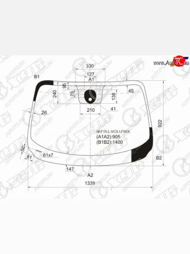 Стекло лобовое (датчик дождя) (Сборка Британия) XYG (зеленое) Nissan Juke  1 YF15 (2010-2020) дорестайлинг, рестайлинг