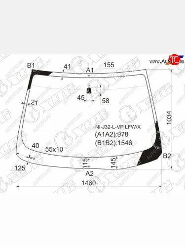 Стекло лобовое NISSAN TEANA 08-14 XYG NI-J32-L-VP LFW/X