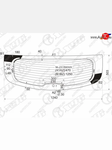 Стекло заднее (Цвет зеленый Обогрев) Nissan Qashqai 06-13  Dualis 07-14 XYG NI-J10 RW/H/X