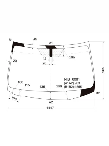 Стекло лобовое Nissan X-Trail 07-15 KMK NIST0081