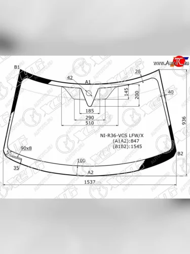 Стекло лобовое (Датчик дождя) Nissan GT-R 07-23 XYG NI-R36-VCS LFW/X