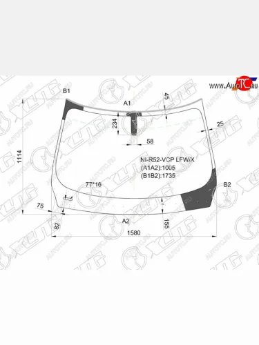 Стекло лобовое Nissan Pathfinder 12-21  Infiniti JX35 12-14  QX60 14-21 XYG NI-R52-VCP LFW/X