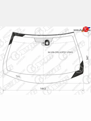 Стекло лобовое (Датчик дождя Молдинг) Infiniti G37 08-14  Nissan Skyline 06-15 XYG NI-V36-CPE-VCPSY LFW/X