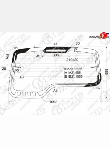 Стекло заднее (Цвет зеленый Обогрев) Chevrolet Niva 98-  LADA Niva Travel 21- XYG NIVA-01 RW/H/X