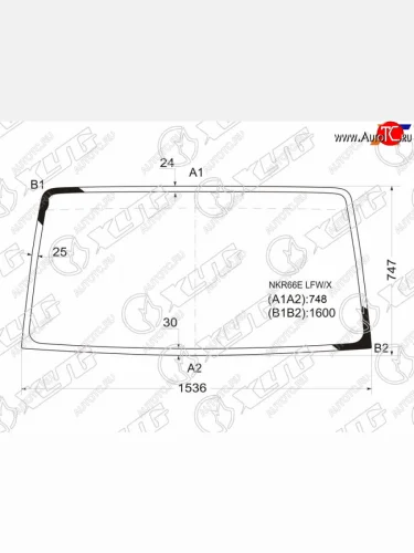 Стекло лобовое Isuzu ELF NPRNQR 93-12  BAW Fenix 1044 05-11  FAW CA1041 06-19  Foton Forland 104 XYG NKR66E LFW/X