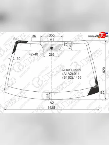 Стекло лобовое Daewoo Lacetti 04-09  Nubira 97-03 XYG NUBIRA LFW/X