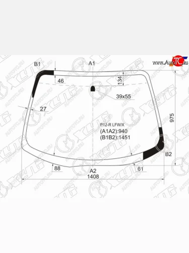 Стекло лобовое Nissan Primera 01-08 XYG P12-R LFW/X