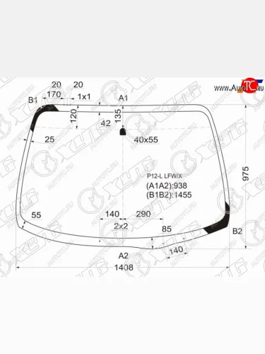 Стекло лобовое Nissan Primera 01-08 XYG P12-L LFW/X