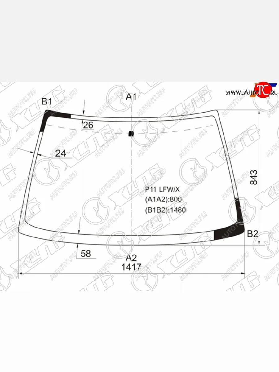 Стекло лобовое (Сборка Япония) Nissan Primera 95-02  Infiniti G20 99-02  Nissan Bluebird 96-01  P XYG P11 LFW/X  в Керчи Республика Крым