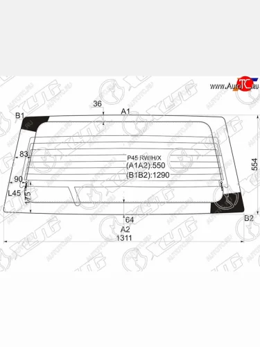 Стекло заднее (Цвет зеленый Обогрев) Mitsubishi Pajero Sport 96-08  Challenger 96-01  Montero Spo XYG P45 RW/H/X