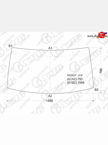 Стекло лобовое (В резинку) УАЗ Патриот 05-14  Патриот Пикап 08-14                                   XYG PATRIOT LFW