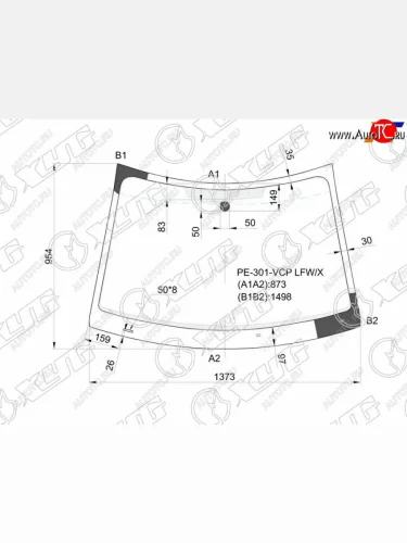 Стекло лобовое Citroen C-Elysee 12-  Peugeot 301 13- XYG PE-301-VCP LFW/X