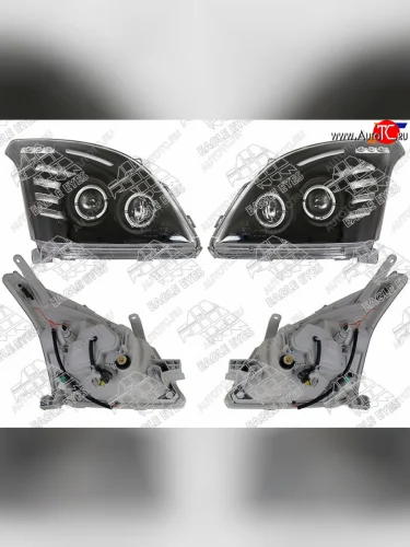 Фара Toyota Land Cruiser Prado (J120) 02-09 (Галоген Комплект) EAGLE EYES PF-EE-212-11D7-BL