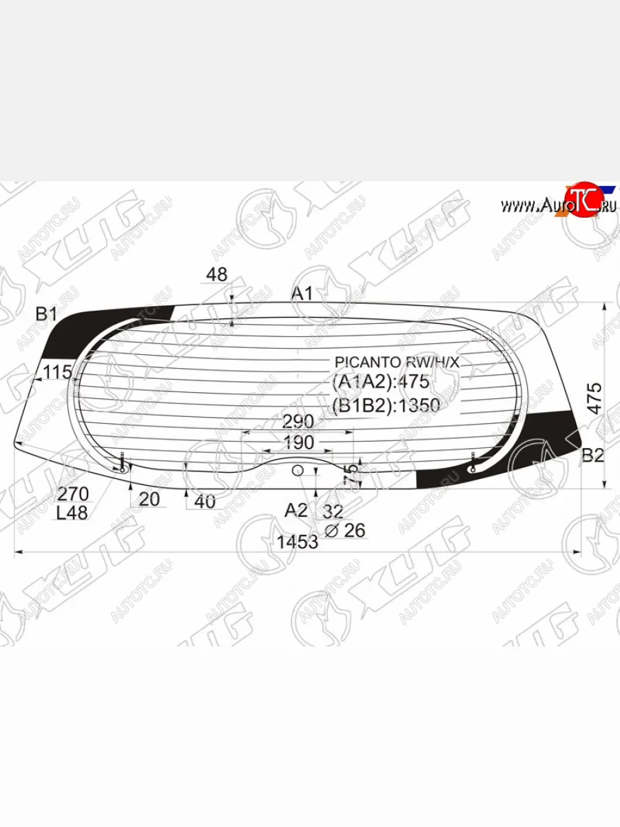 Стекло заднее (Цвет зеленый Обогрев) Kia Picanto 03-11  Morning 04-10 XYG PICANTO RW/H/X  в Воронеже Воронежской области