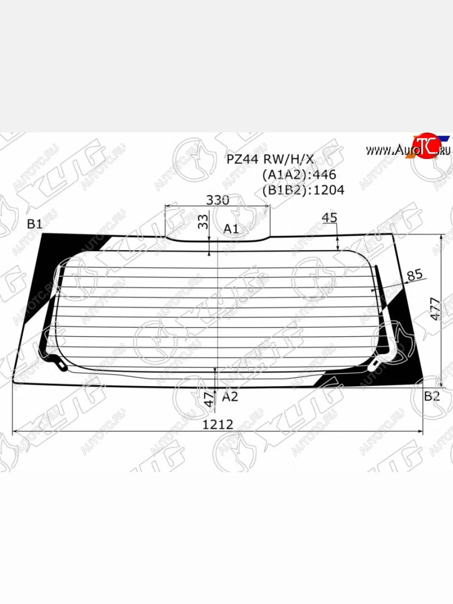 Стекло заднее (Цвет зеленый Обогрев Прямой низ 5D HBK) Mitsubishi Colt 02-12 XYG PZ44 RW/H/X  в Керчи Республика Крым