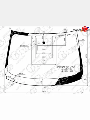 Стекло лобовое Nissan Qashqai 13-22  Rogue Sport 17-24 XYG QASHQAI-VCP LFW/X
