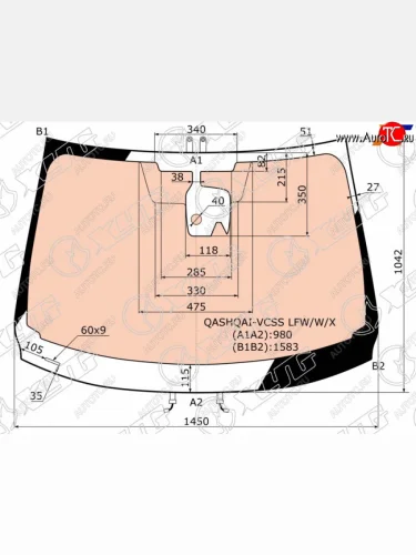 Стекло лобовое (Обогрев полный Камера Датчик дождя Молдинг) Nissan Qashqai 13-19 XYG QASHQAI-VCSS LFW/W/X