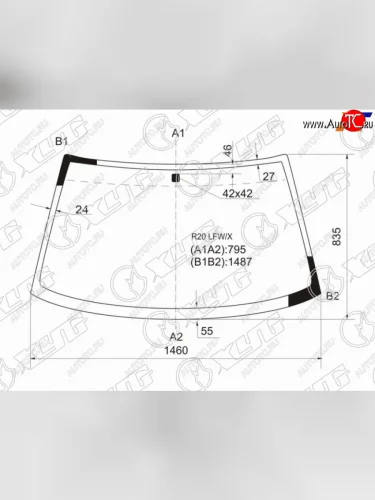 Стекло лобовое Nissan Terrano 93-95  Ford Maverick 93-00  Nissan Mistral 94-99  Terrano II 93-06 XYG R20 LFW/X