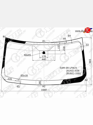 Стекло лобовое Dodge Ram 08-12 XYG RAM-09 LFW/X