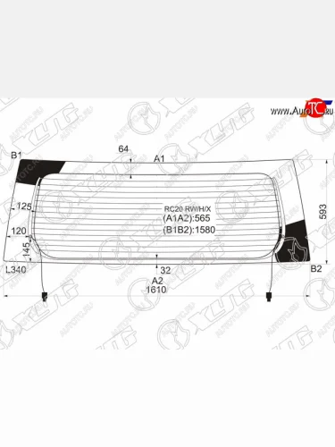 Стекло заднее (Цвет зеленый Обогрев) Toyota Alphard (H10) 02-08 XYG RC20 RW/H/X