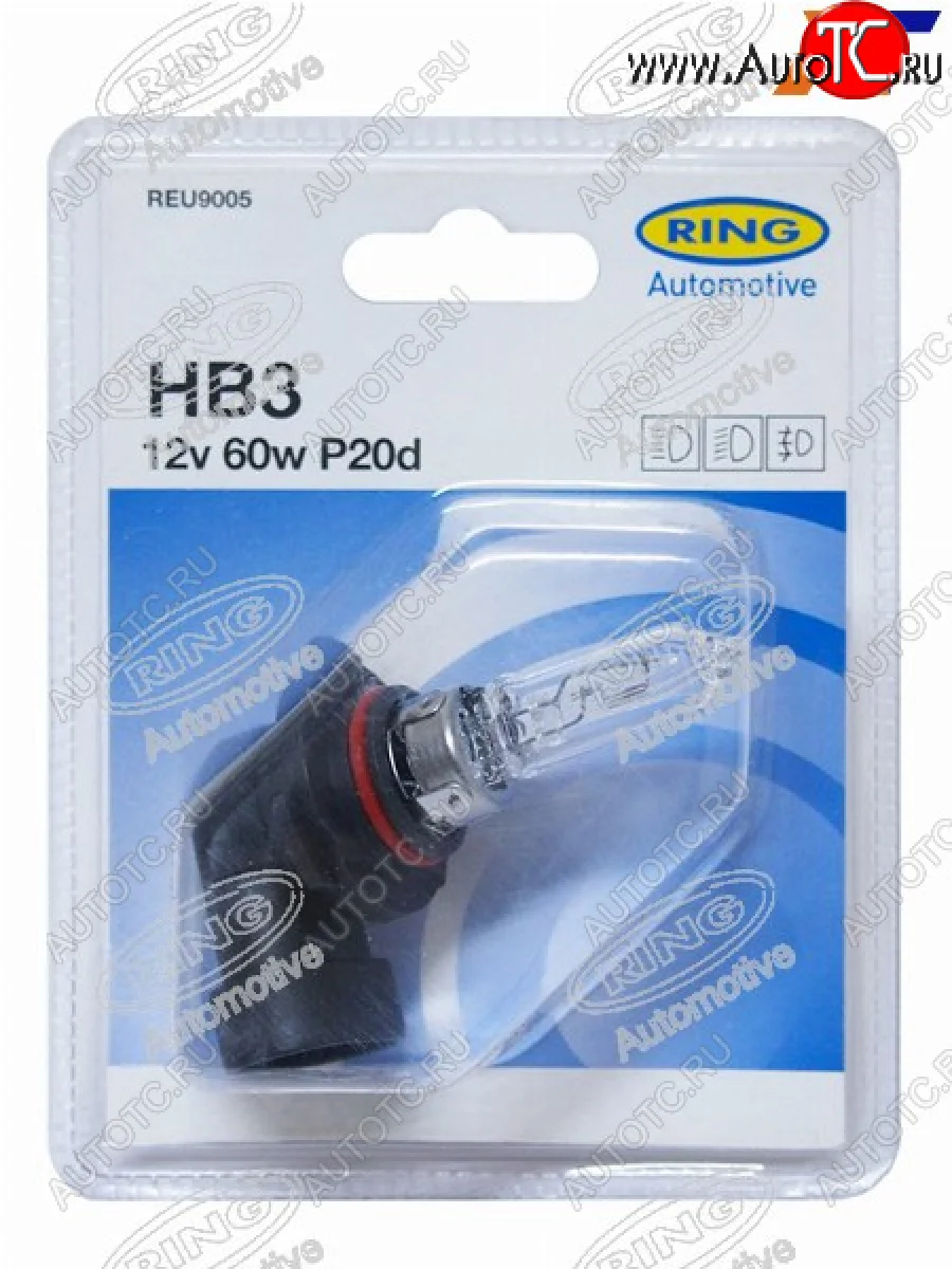 Лампа головного освещения HB3  12V 60W Блистер 1 шт. RING REU9005  в Самаре Самарской области