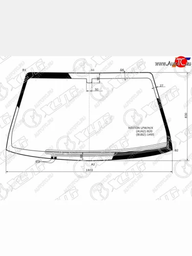 Стекло лобовое (Обогрев щеток) SsangYong Rexton 01-12 XYG REXTON LFW/H/X