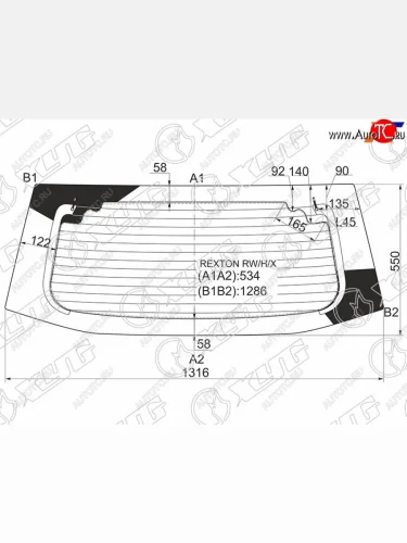 Стекло заднее (Цвет зеленый Обогрев) SsangYong Rexton 01-07 XYG REXTON RW/H/X