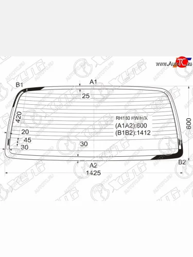 Стекло заднее (Цвет зеленый Обогрев) Toyota Grand Hiace 99-02  Granvia 95-02 XYG RH180 RW/H/X