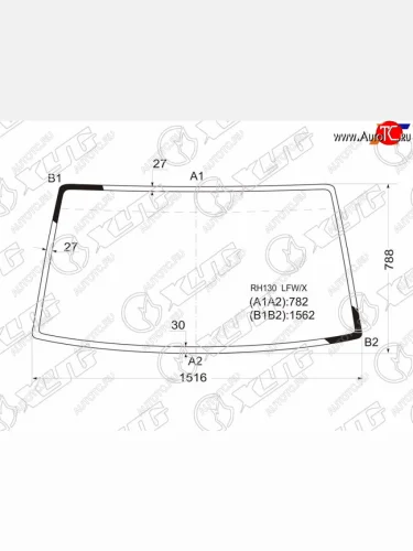 Стекло лобовое (Для версии в клей) Toyota Hiace 89-04  Regius Ace 99-04 XYG RH130 LFW/X