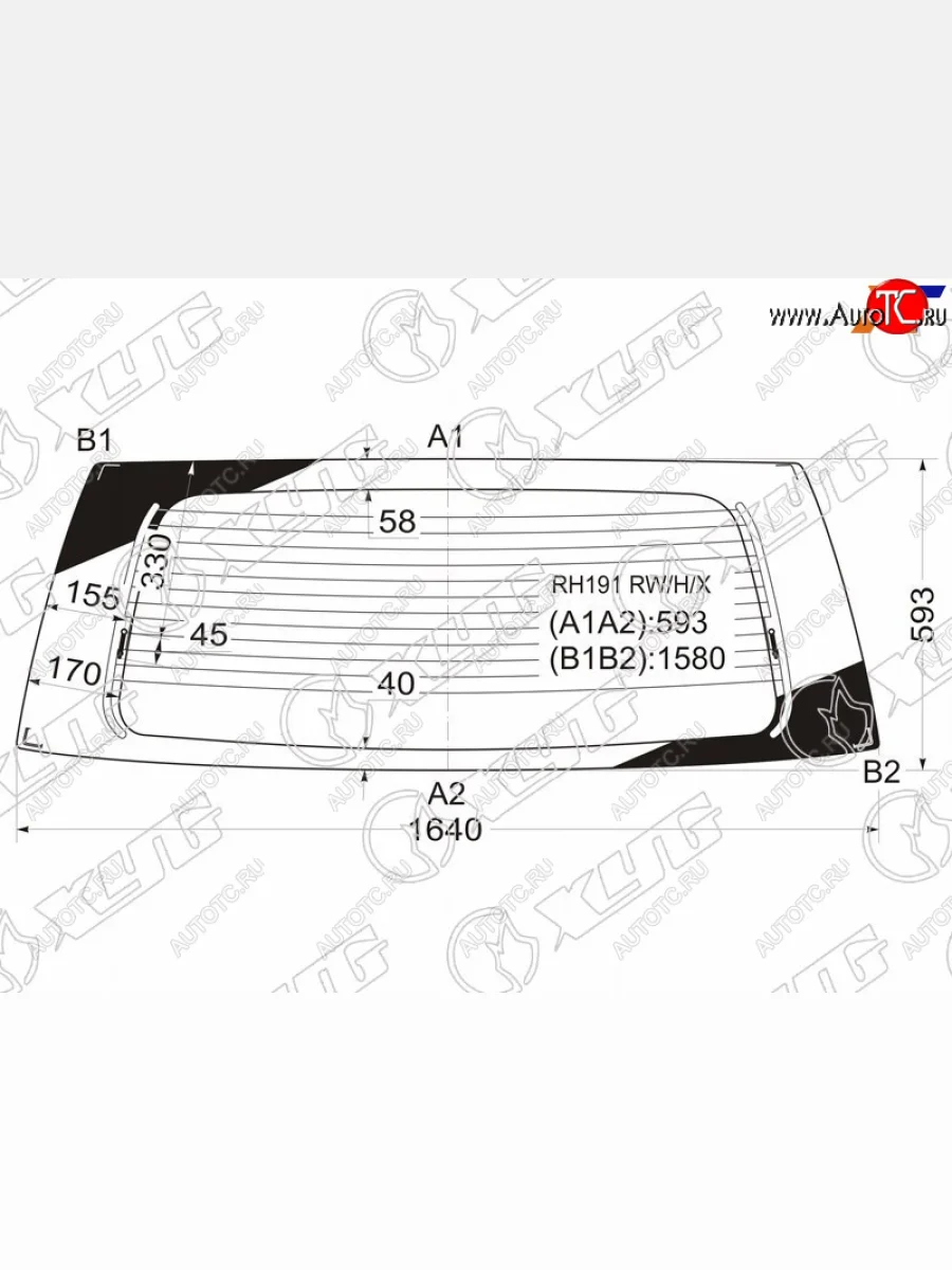 Стекло заднее (Цвет зеленый Обогрев) Toyota Hiace Regius 97-99  Touring Hiace 99-02 XYG RH191 RW/H/X  в Воронеже Воронежской области