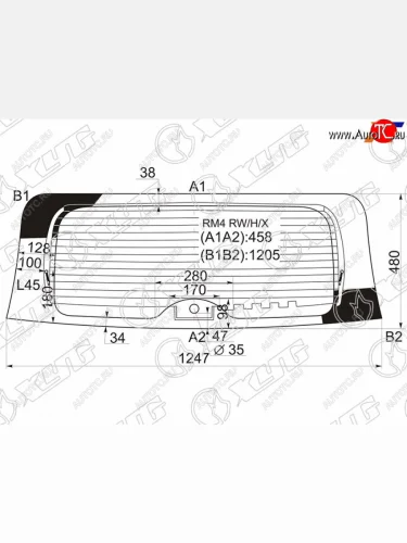 Стекло заднее (Цвет зеленый Обогрев) Honda CR-V 11-16 XYG RM4 RW/H/X