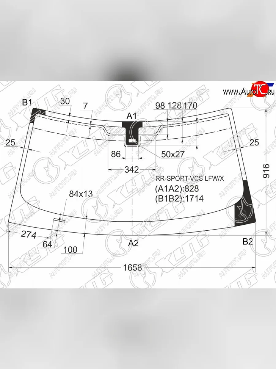 Стекло лобовое (датчик дождя) XYG  Land Rover Range Rover Sport (2005-2009) 1 L320 (зеленое)  в Воронеже Воронежской области