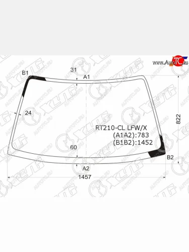 Стекло лобовое Toyota Carina (T210) 96-01  Corona Premio 96-01 XYG RT210-CL LFW/X