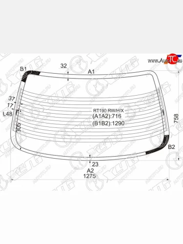 Стекло заднее (Цвет зеленый Обогрев) Toyota Carina E 92-98  Corona (T190) 92-96 XYG RT190 RW/H/X