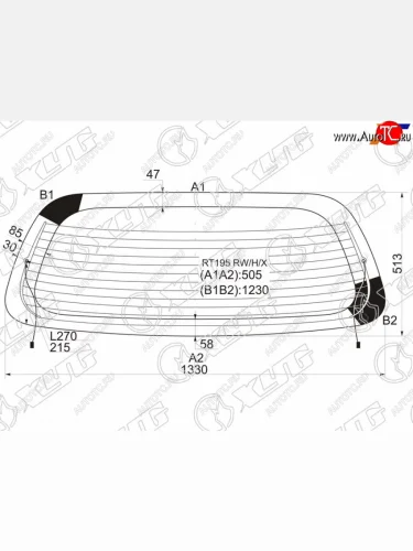 Стекло заднее (Цвет зеленый Обогрев) Toyota Caldina (T190) 92-02  Carina E 92-98 XYG RT195 RW/H/X