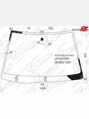 Стекло лобовое Toyota Caldina (T240) 02-07 XYG RT210VE-R LFW/X
