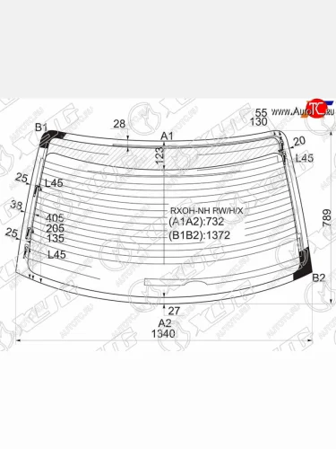 Стекло заднее (Цвет зеленый Обогрев Антенна) Toyota Chaser (X100) 96-01 XYG RXOH-NH RW/H/X