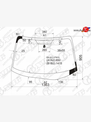 Стекло лобовое Mazda RX-8 03-12 XYG RX-8-L LFW/X