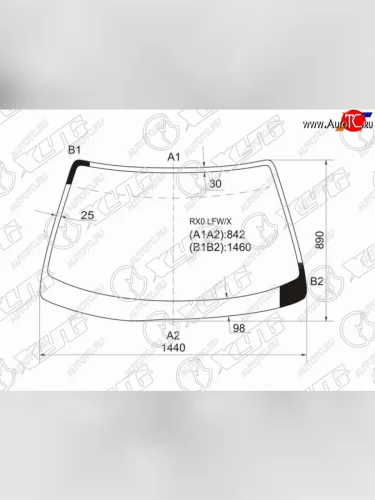 Стекло лобовое Toyota Mark II (X100) 96-00  Chaser (X100) 96-01 XYG RXO LFW/X