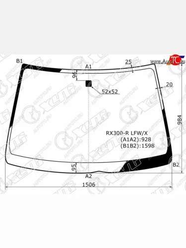 Стекло лобовое Toyota Harrier (XU10) 97-03 XYG RX300-R LFW/X