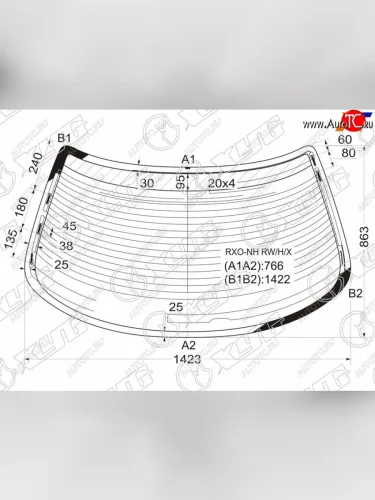 Стекло заднее (Цвет зеленый Обогрев Антенна) Toyota Mark II (X100) 96-00 XYG RXO-NH RW/H/X
