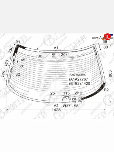 Стекло заднее (Цвет зеленый Обогрев Антенна) Toyota Mark II (X100) 96-00 XYG RXO RW/H/X