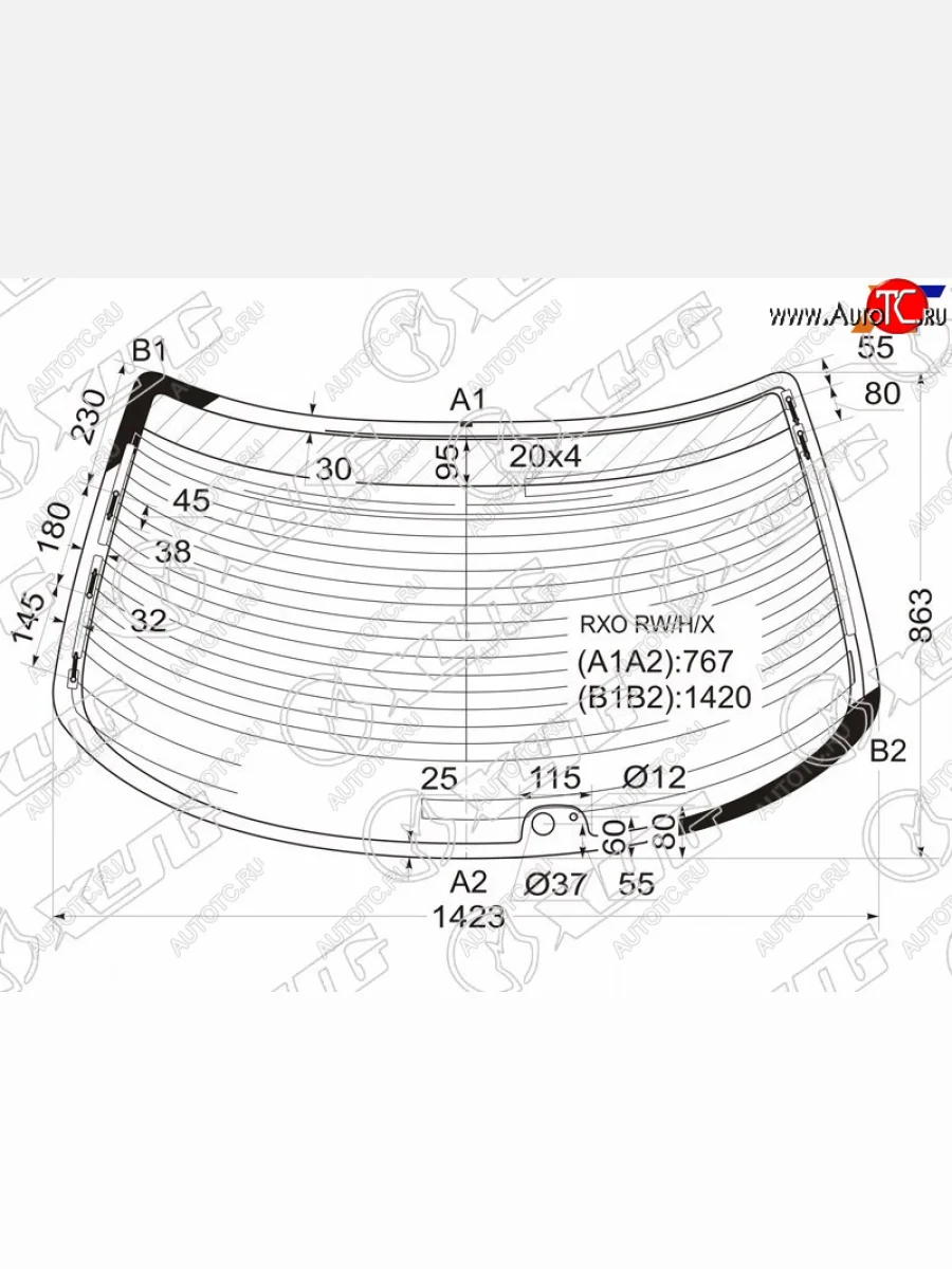 Стекло заднее (Цвет зеленый Обогрев Антенна) Toyota Mark II (X100) 96-00 XYG RXO RW/H/X  в Воронеже Воронежской области