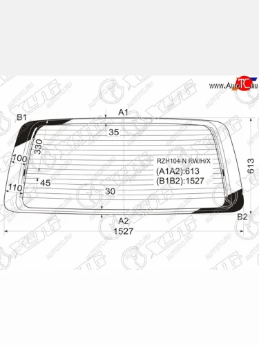 Стекло заднее (Цвет зеленый Обогрев) Toyota Hiace 89-04  Regius Ace 99-04 XYG RZH104-N RW/H/X