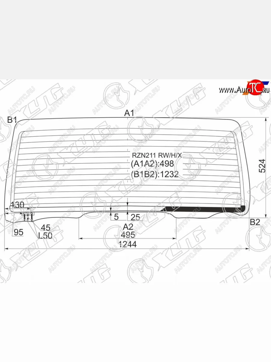 Стекло заднее (Цвет зеленый Обогрев) Toyota 4Runner 02-09  Hilux Surf 02-09 XYG RZN211 RW/H/X  в Воронеже Воронежской области