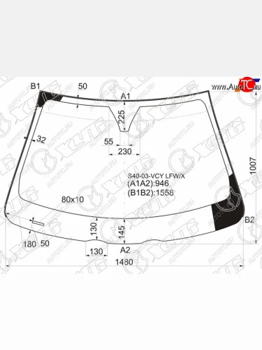 Стекло лобовое (Молдинг) Volvo S40 04-12 XYG S40-03-VCY LFW/X