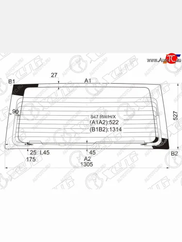 Стекло заднее с обогревом HONDA STEP WAGON 96-01                                                     XYG S47 RW/H/X