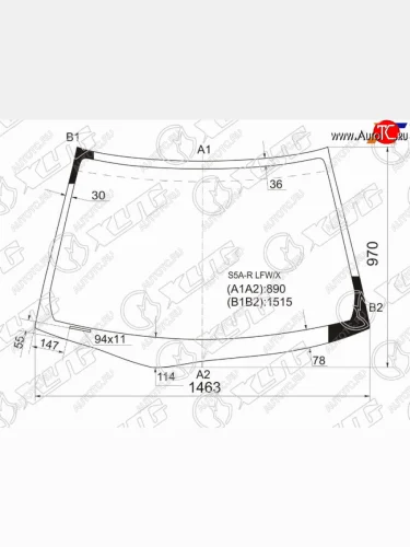 Стекло лобовое Honda Civic 00-06  Civic Ferio 00-05 XYG S5A-R LFW/X