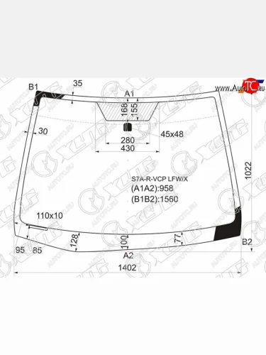 Стекло лобовое HONDA STREAM 00-06 XYG S7A-R-VCP LFW/X