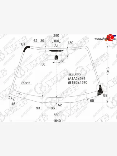 Стекло лобовое Honda Accord USA 98-02 XYG S82 LFW/X